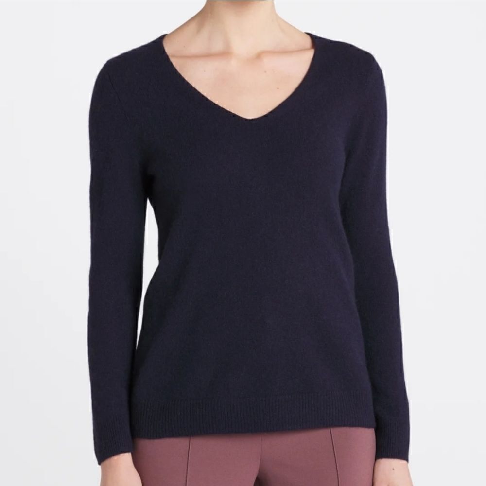 41Hawthorn M 100% Cashmere Navy Blue Longsleeves V-neck Women’s Sweater